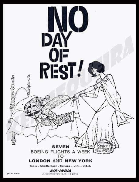 No Day Of Rest Seven Flights Form London To New York – Air India Advertisement